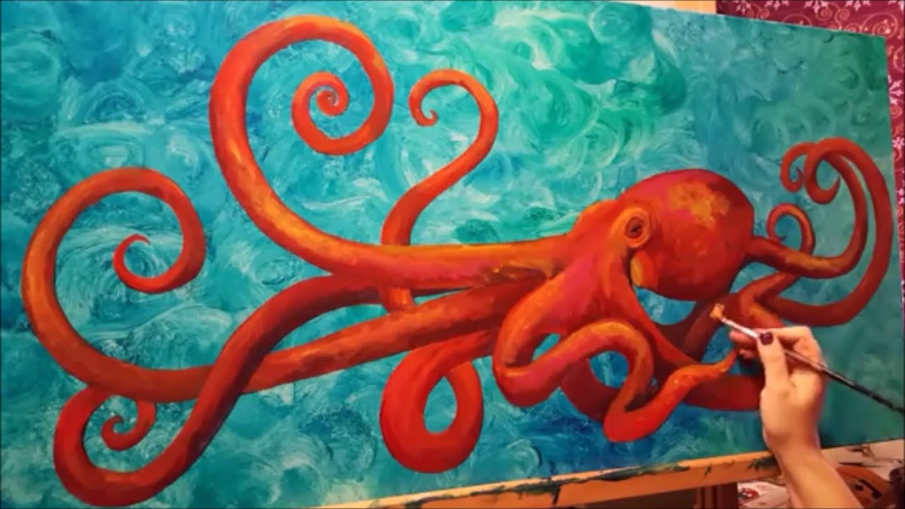 Octopus Painting in Progress