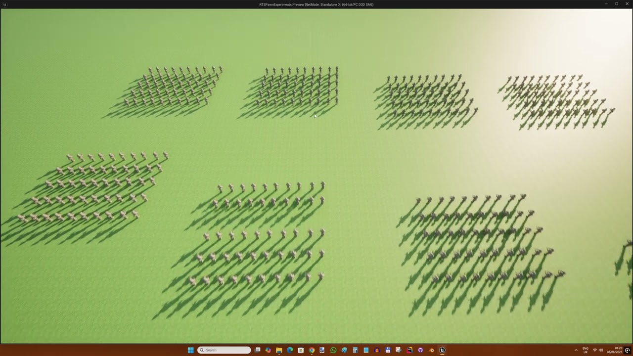 Moving 1000 infantry around in squares in Unreal Engine!