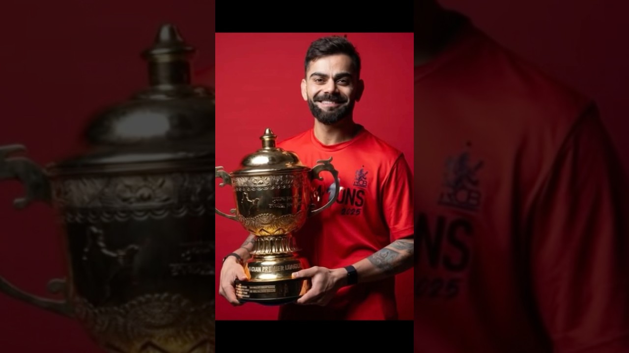 RCB Virat Drawing With IPL Champion Trophy ❤️#shorts #rcb #viratkohli #ipl2025 #ipltrophy #art #yt