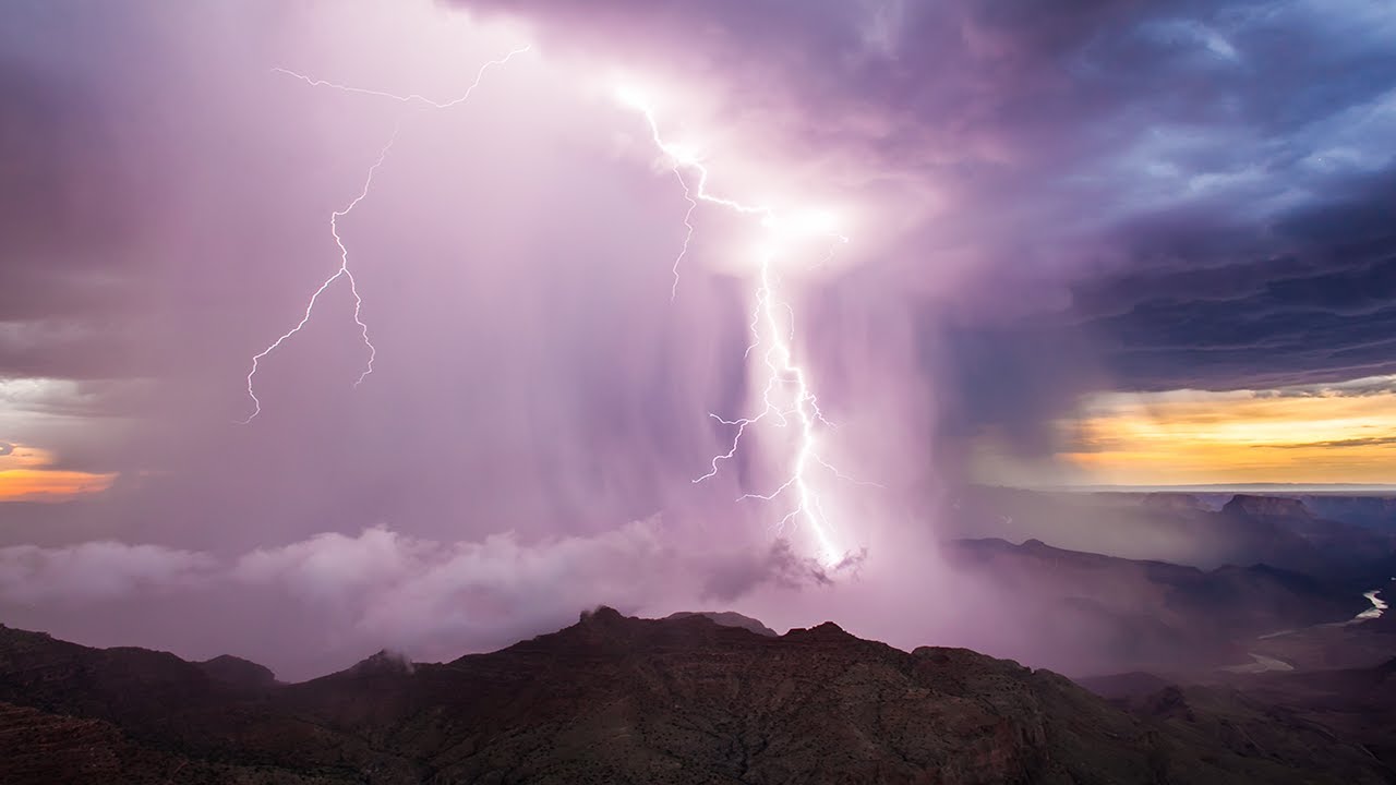 INSANE storm goes through the Grand Canyon - 4k Timelapse