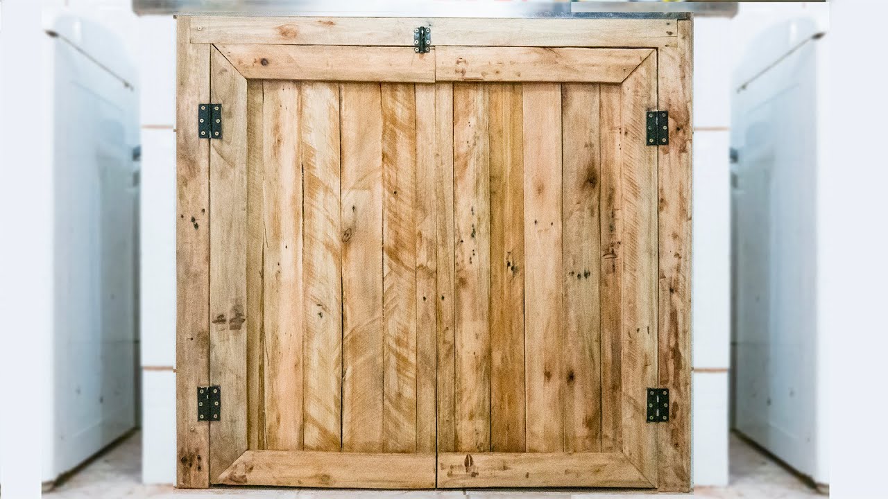 Como fazer um ARMÁRIO/GABINETE de PALETES para PIA de cozinha - DIY BARATO E FÁCIL
