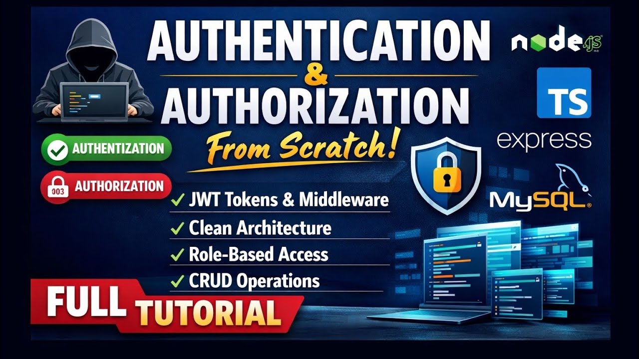38-بناء نظام Authentication&Authorization كامل بـ Node.js/TypeScript | JWT, Middleware  