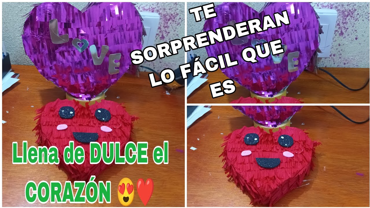 Mini PIÑATAS DE CORAZÓN PARA ESTE DIA DEL DÍA DEL AMOR Y LA AMISTAD 