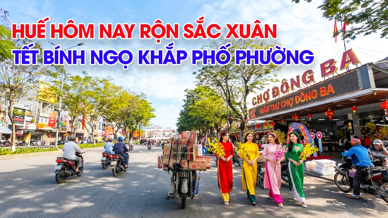 Hue today is bustling with the colors of spring for the Lunar New Year of the Horse 2026, from th...