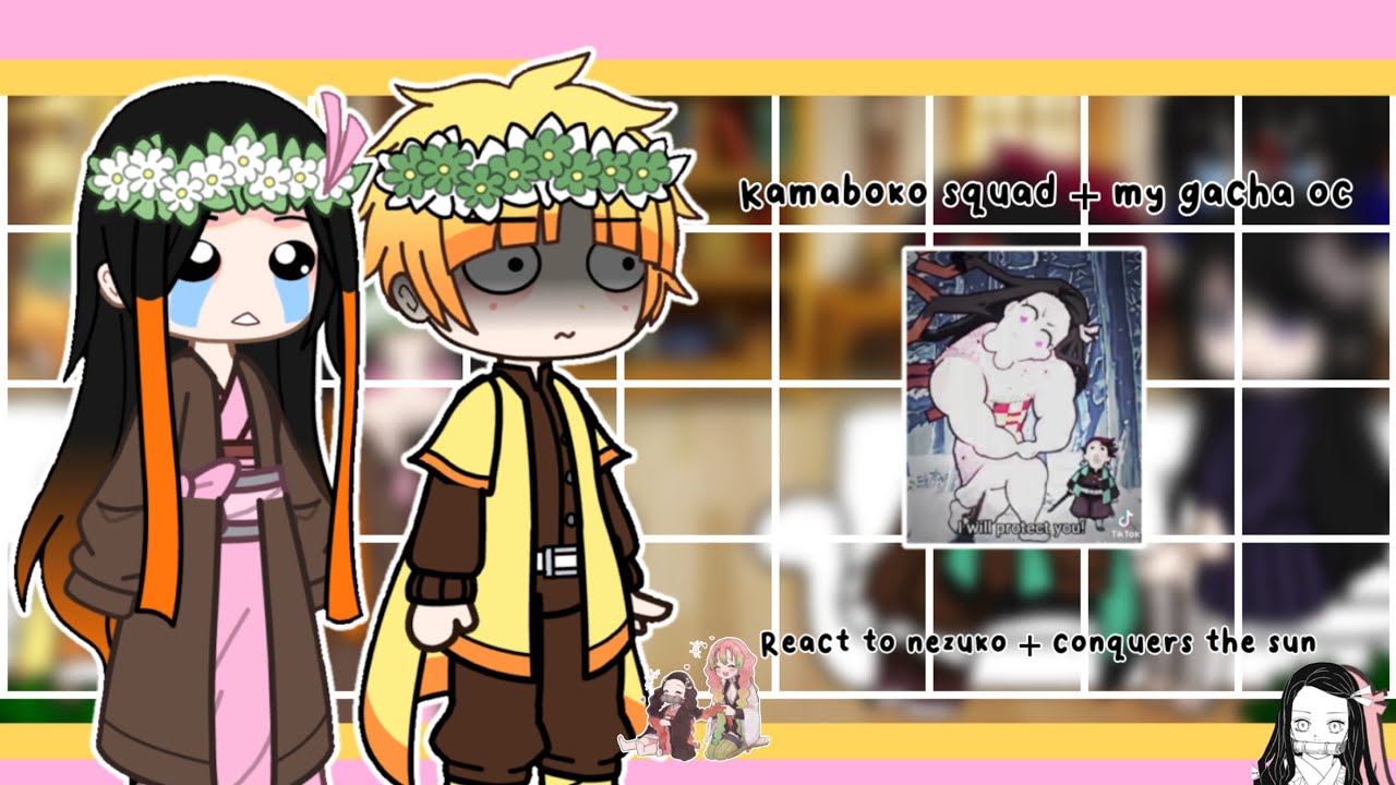 // - kamaboko squad + my gacha oc react to nezuko + conquers the sun - // -gacha club-  ✨KNY✨