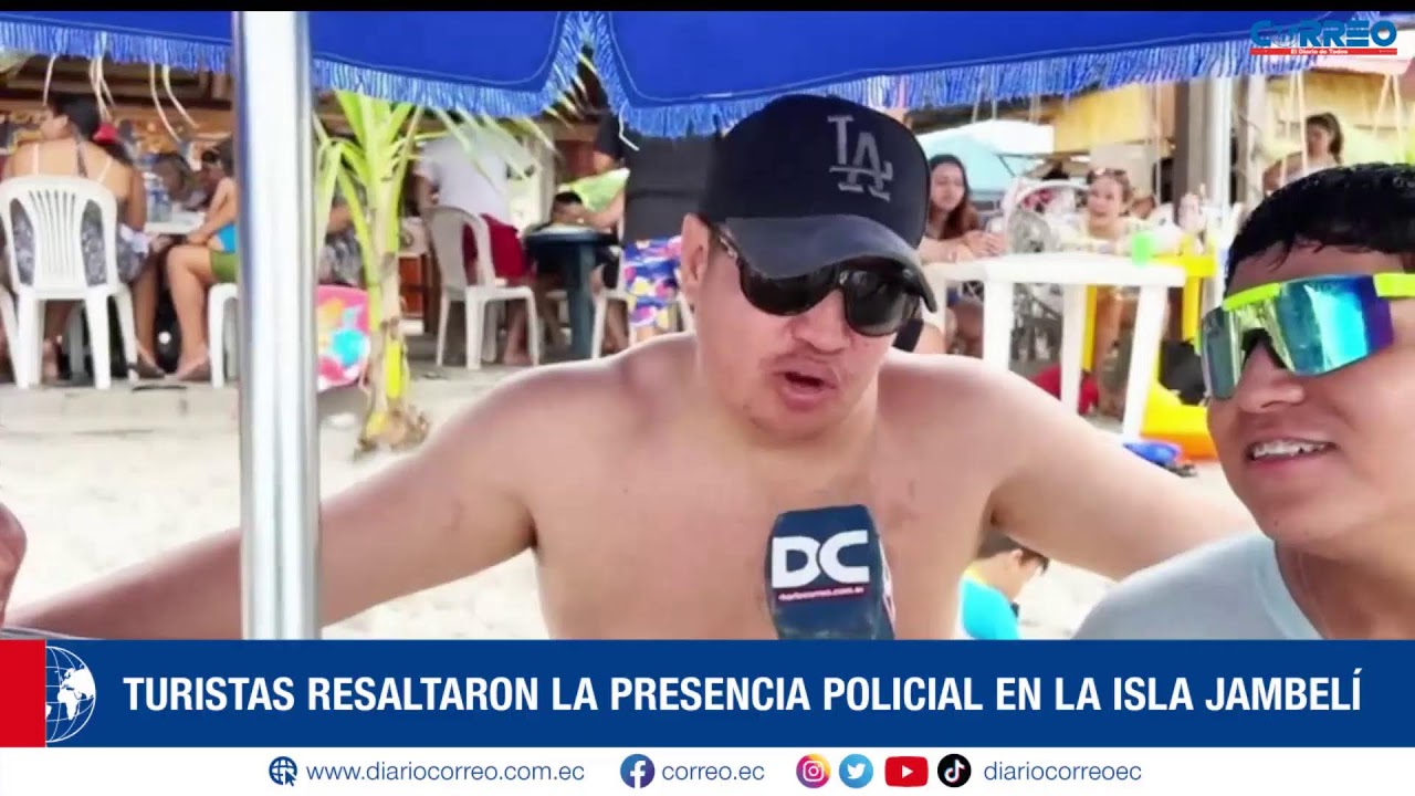 Turistas resaltaron la presencia policial en la isla Jambeli