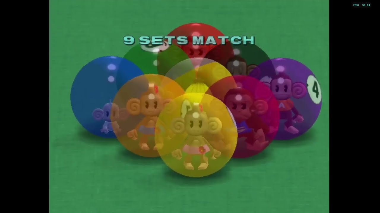 Super Monkey Ball 2 - Monkey Billiard 2 : JPN Nine Ball Mode 9 Sets