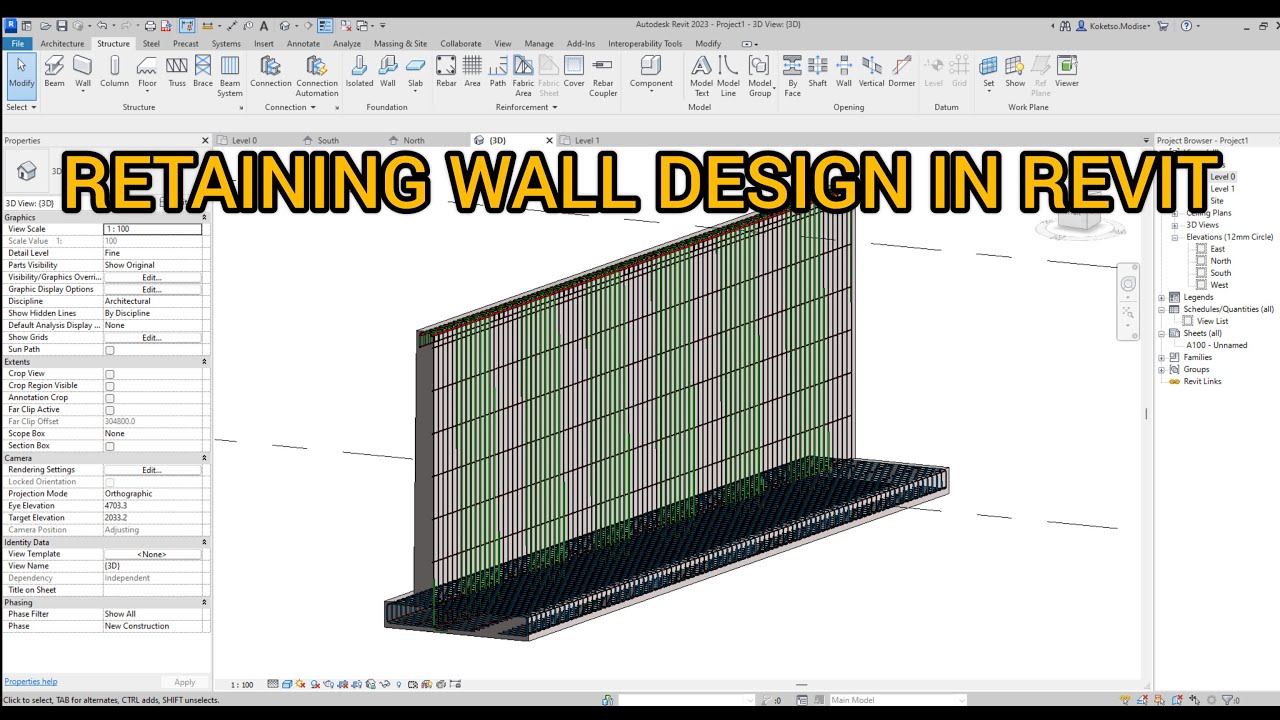 Retaining Wall Design in Revit.