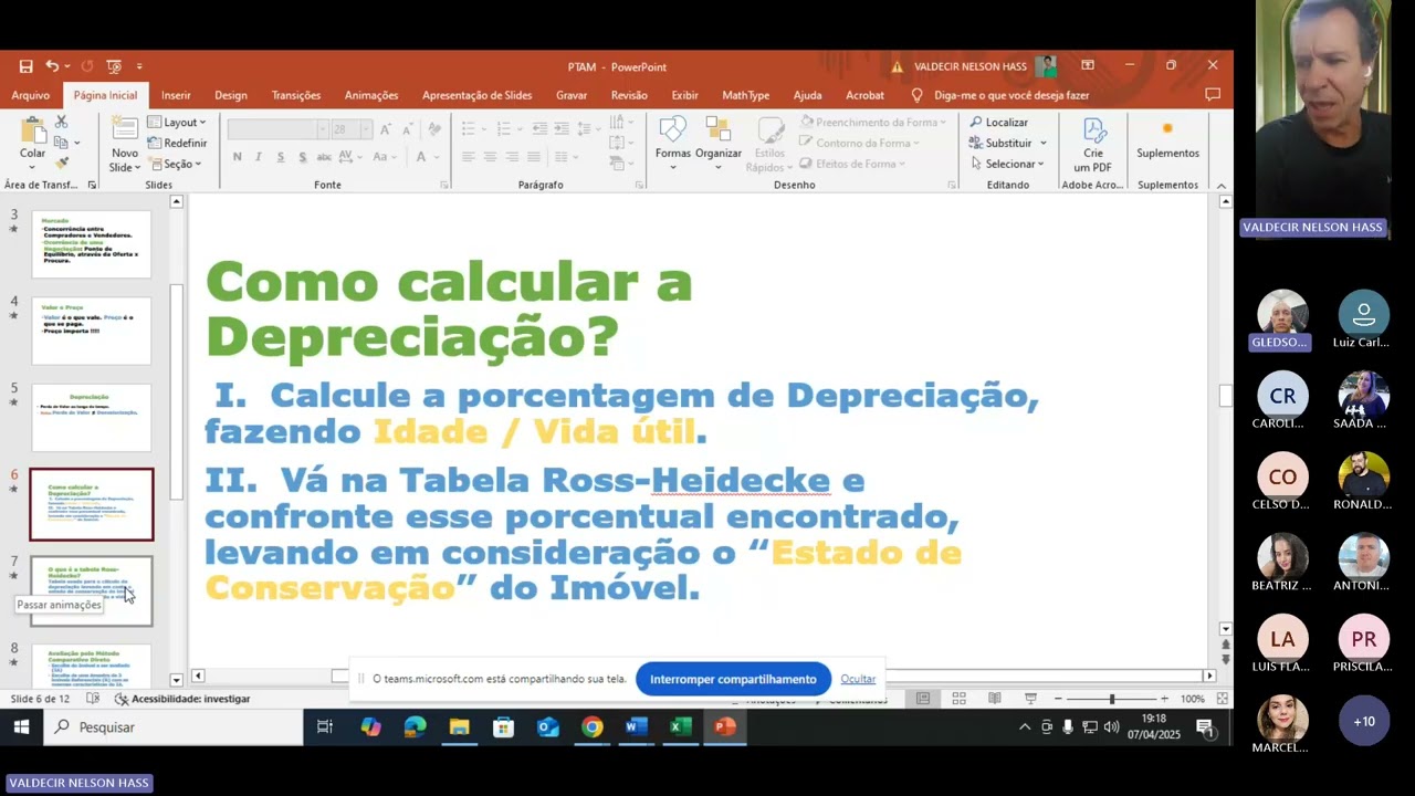 Aplicações da Tabela Ross Heidecke