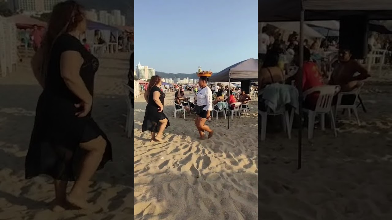 Aquí bailando en Acapulco playa la condesa con lady quesadillas En Acapulco 