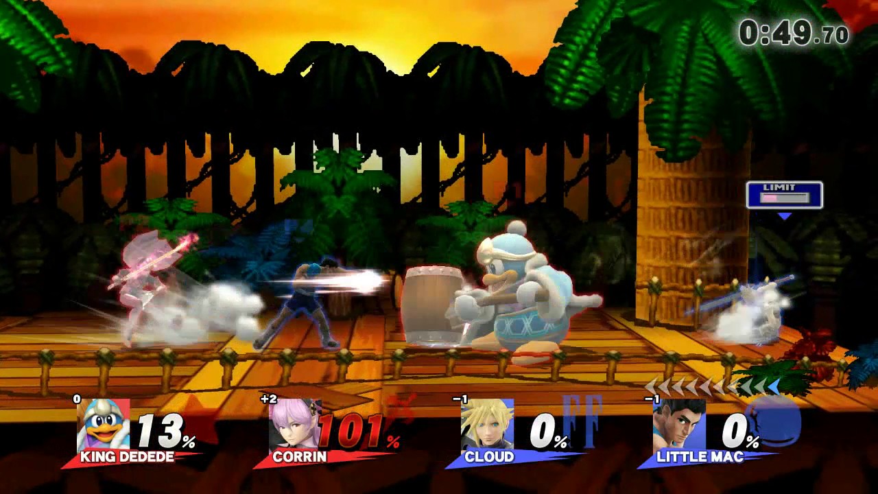 King Dedede & Corrin Vs. Cloud, Little Mac (Ale/Sabino - JumentossauroVlog)