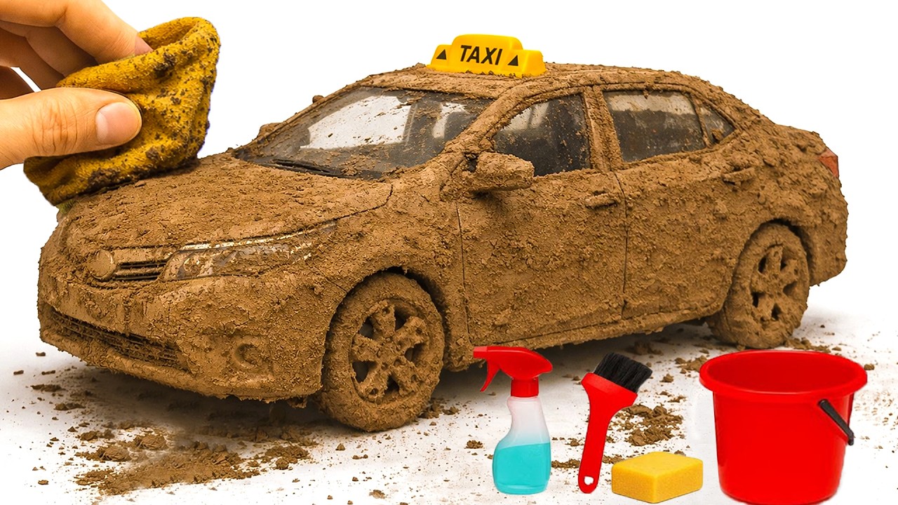 The surreal cleaning process of 1:18 Car Toyota Corolla After Extreme Off-Road Adventure🔥