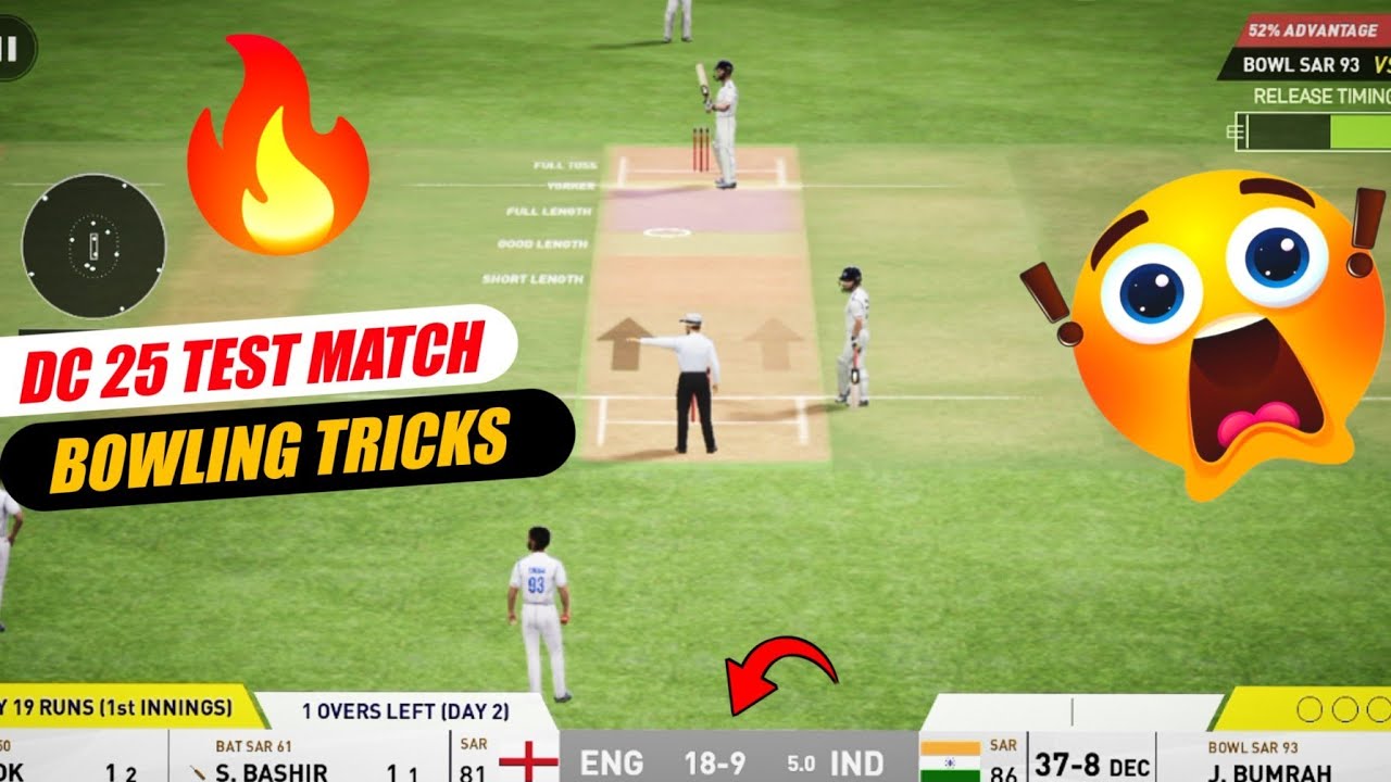Dream Cricket 25 Test Match Bowling Tricks | 10 Balls 10 Wickets | DC 25 Test Match Wicket Tricks