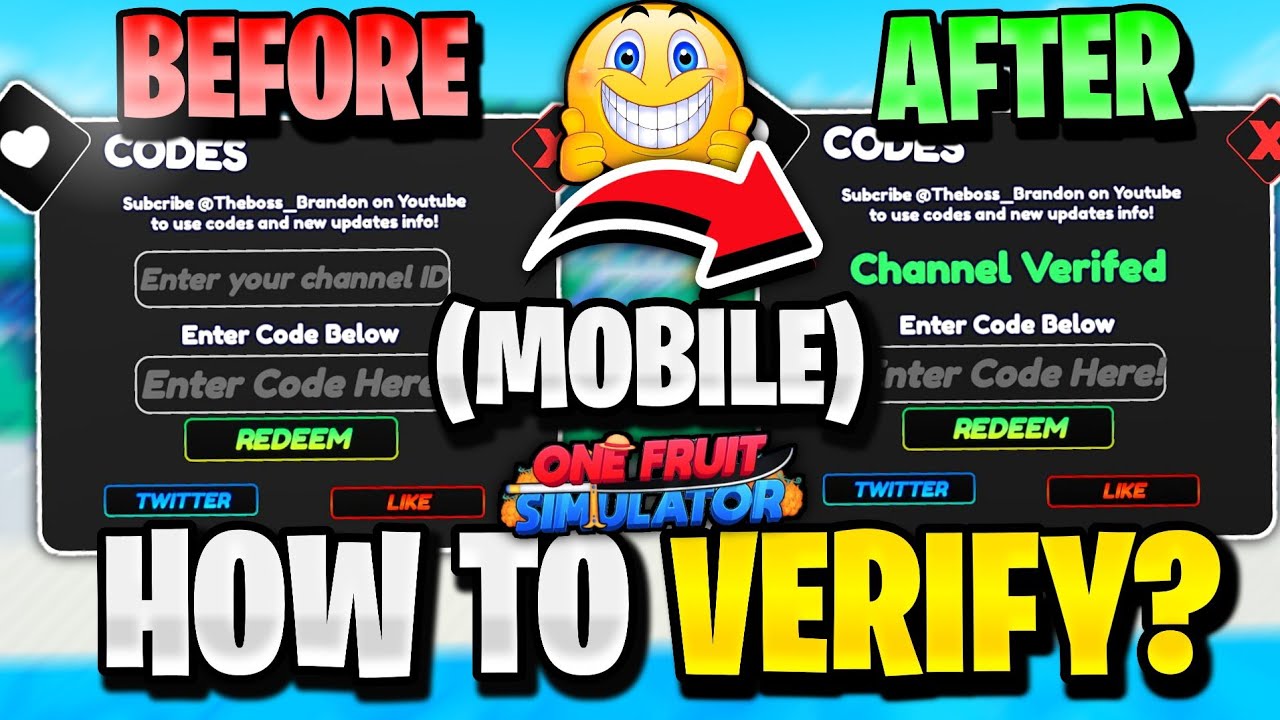 💥*REAL* HOW TO VERIFY CHANNEL ID IN ONE FRUIT SIMULATOR ON MOBILE | HOW TO REDEEM CODES IN ONE FRUIT
