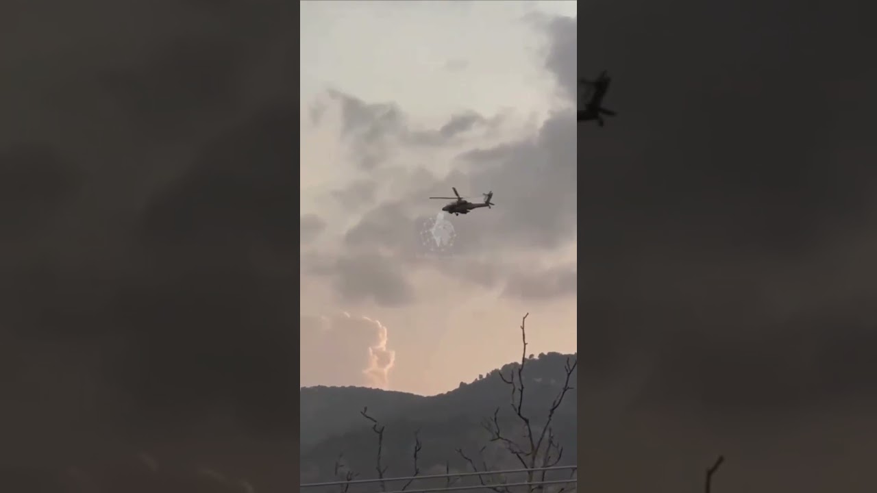 Israeli 'Apache' Helicopter intercept Hezbollah Drone With Its Autocannon