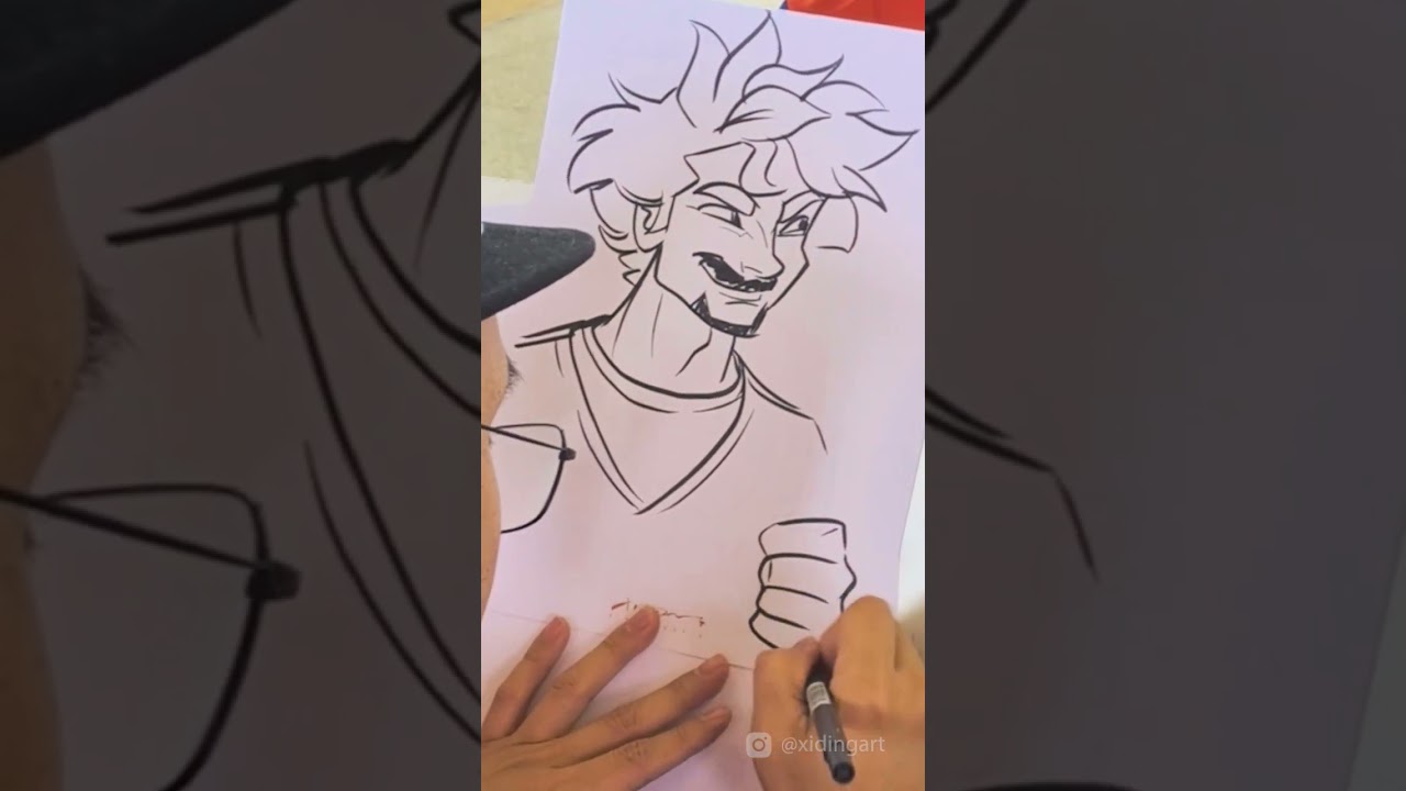 Drawing a handsome Goku #livecaricatures #schnellzeichner