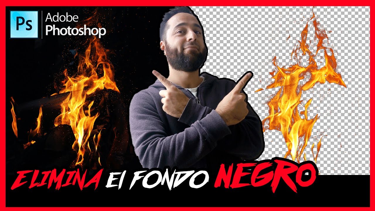 ⚫ Como Eliminar FONDO NEGRO en Photoshop [ Fuego ]