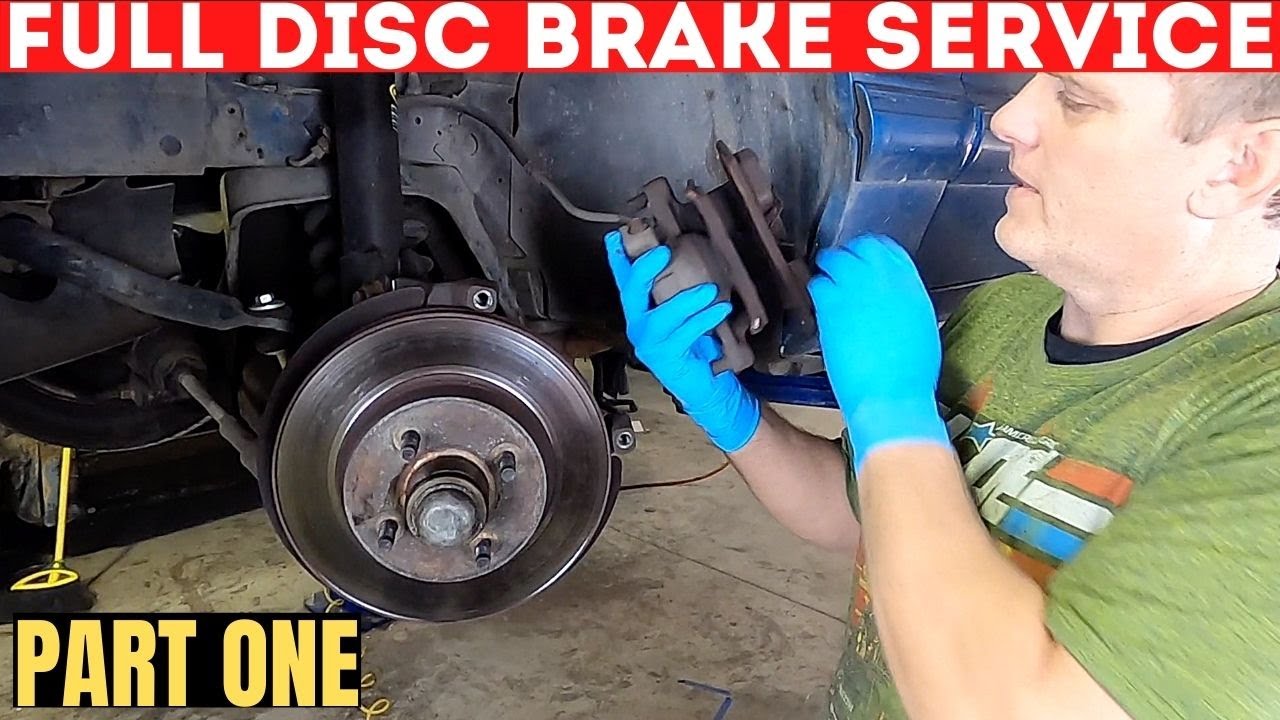 SERVICE FRONT DISC BRAKES ON A FOXBODY MUSTANG PART ONE // INSTALLING NEW ROTOR RACES
