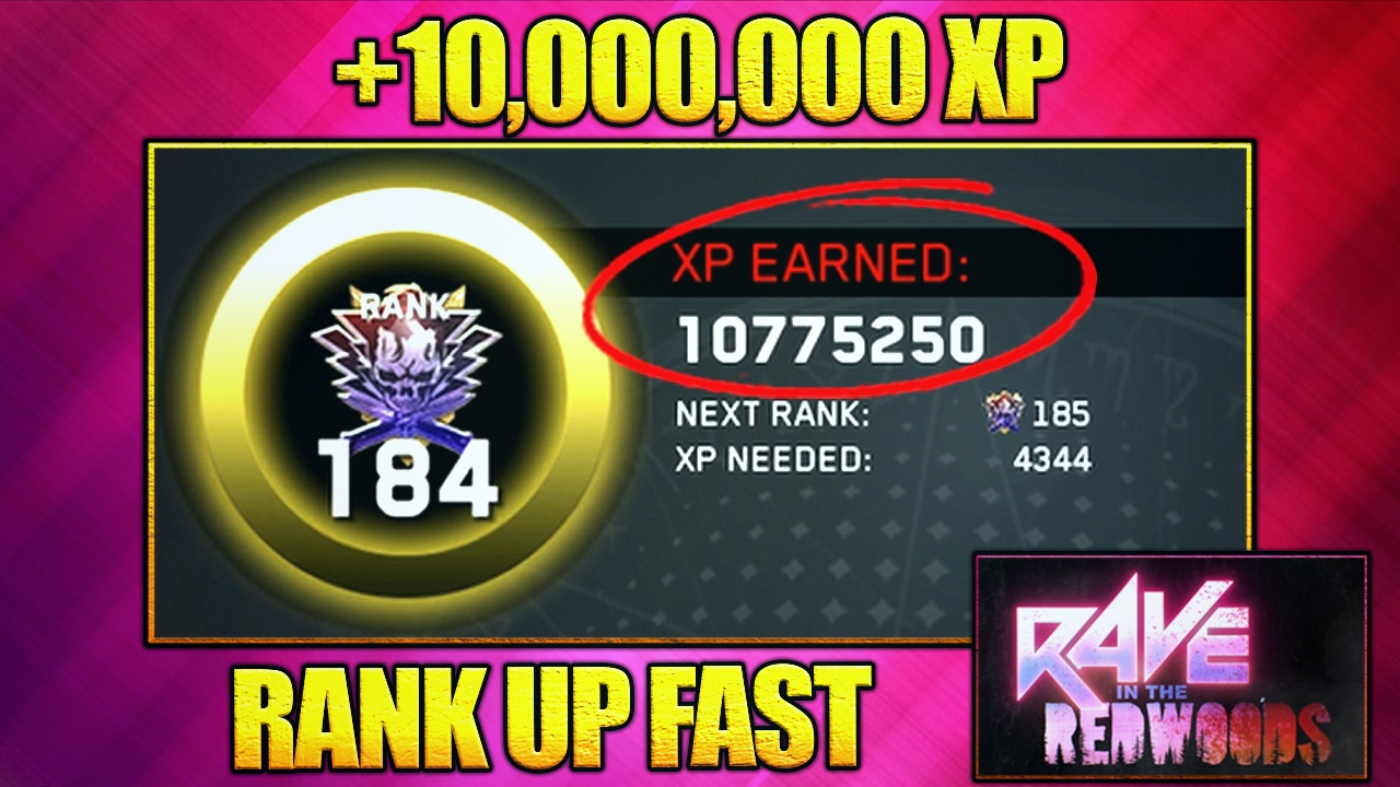 Rank Up FAST / Infinite XP and High Round Exploit - Rave In The Redwoods Infinite Warfare Zombies