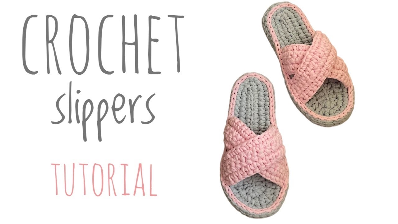 Crochet slippers TUTORIAL - how to make a sole
