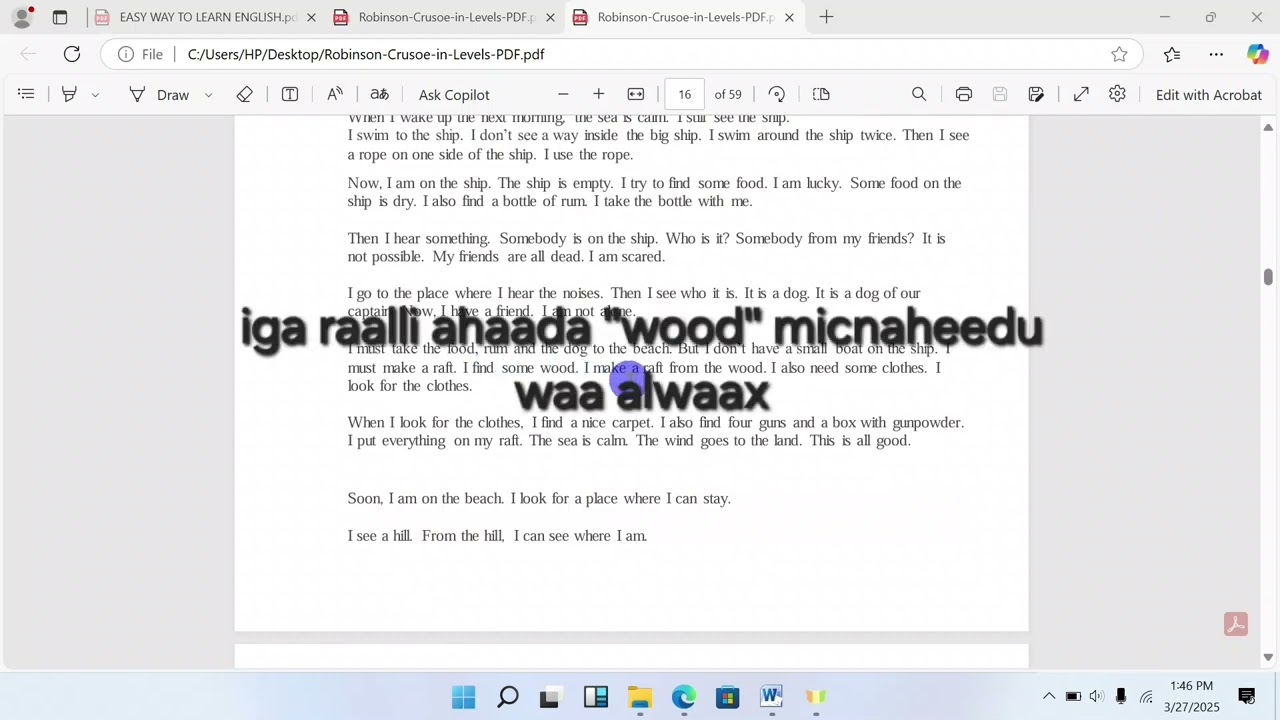 Casharka Lixdan iyo Labaad(lesson sixty two General Basic English)