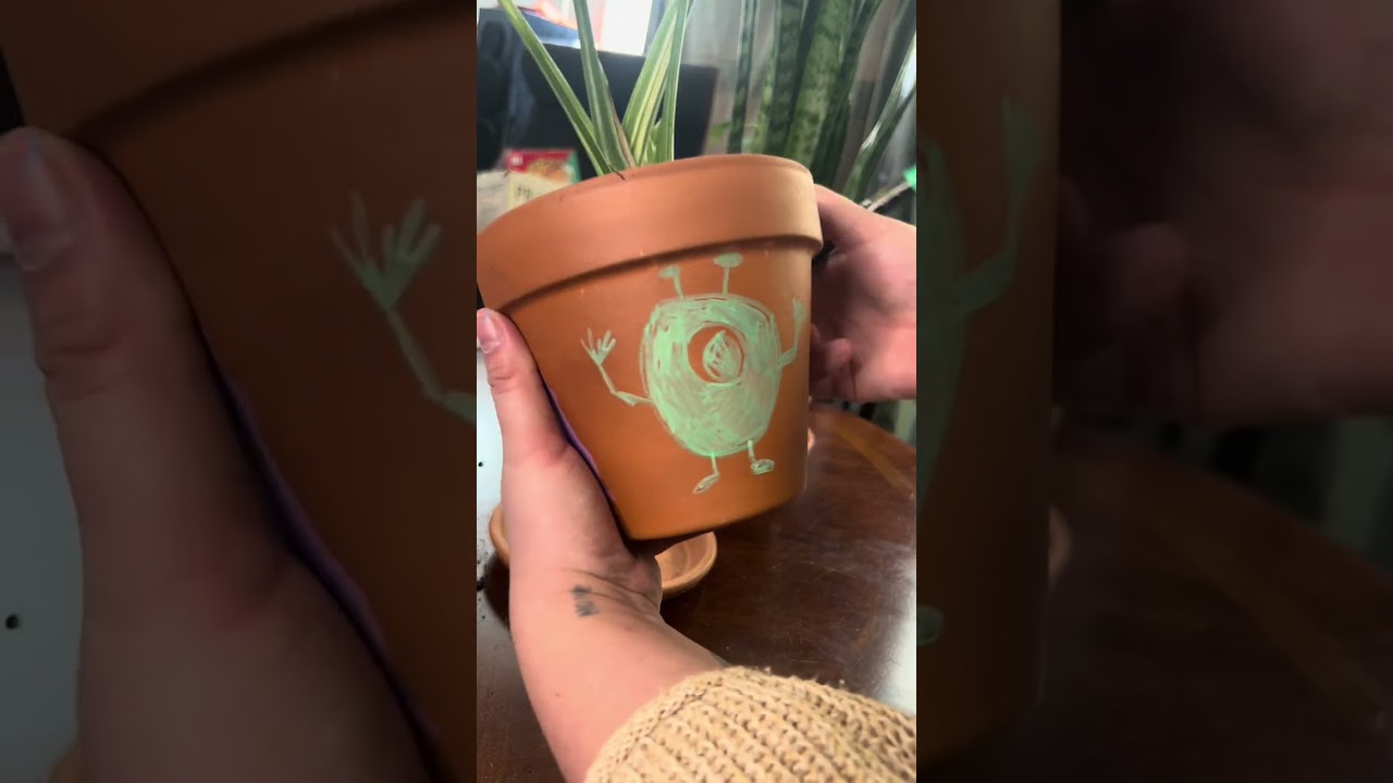 Painting plant pots ! 