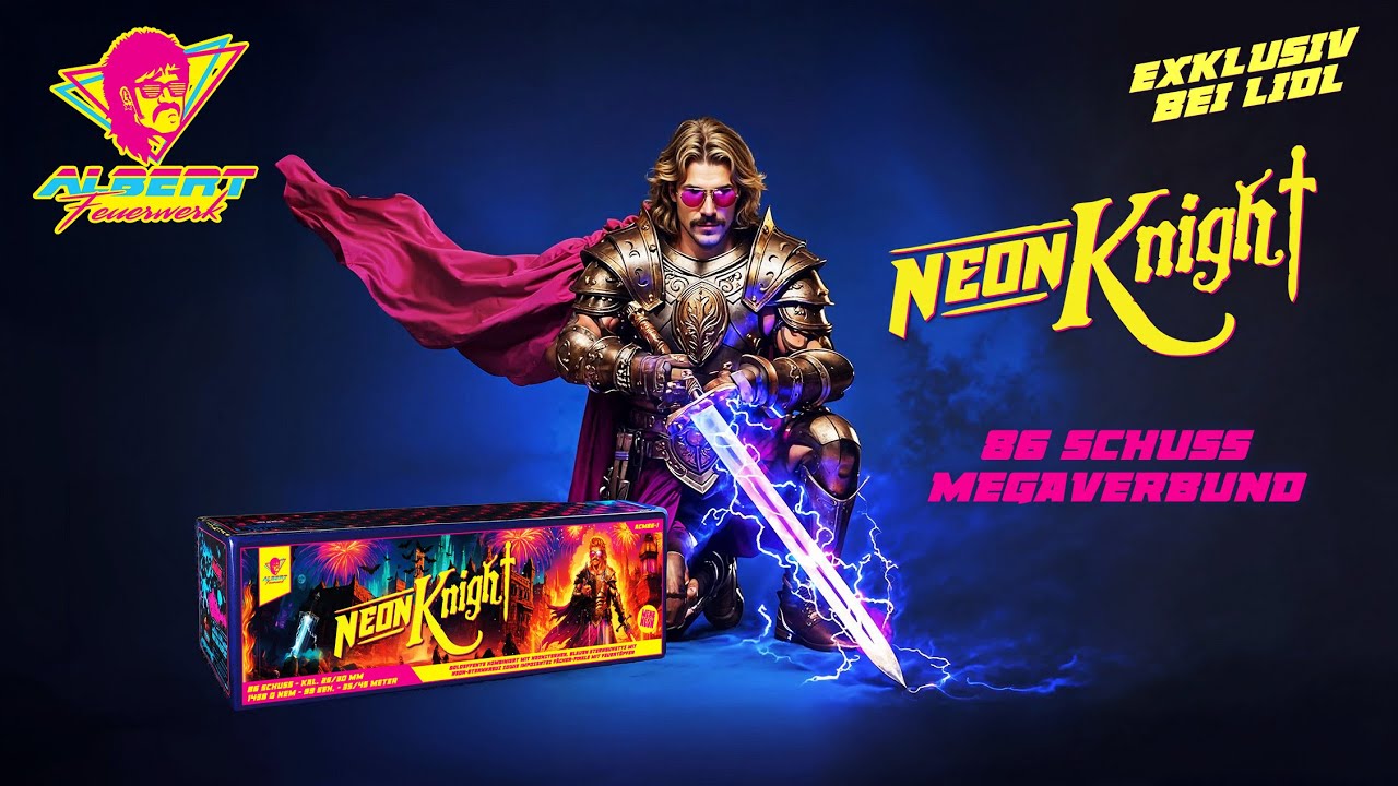 „Neon Knight“ – Ritter in Neon geboren,  Brokatgold & leuchtende Sternkreuze! ⚔️🌌 [ACM86-1] NEU ✨