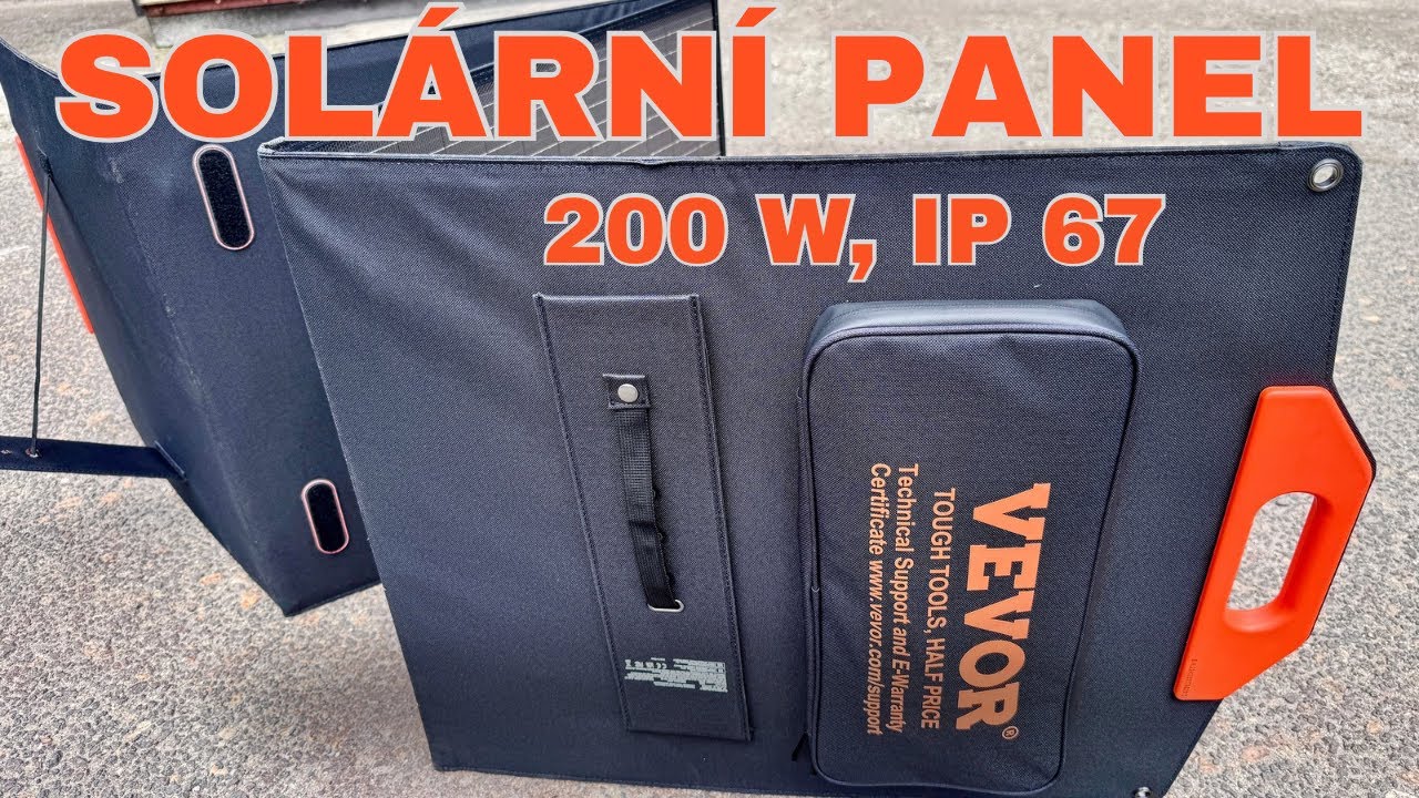 Solární panel VEVOR 200W - 18V monokrystalický, vodotěsný IP67, konverze 23 %