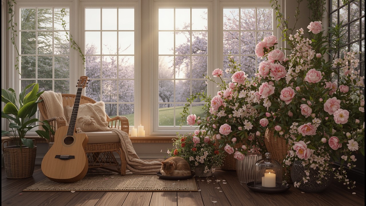 Relaxing Acoustic Guitar Music - Peaceful Spring Vibes For Calmness And Focus