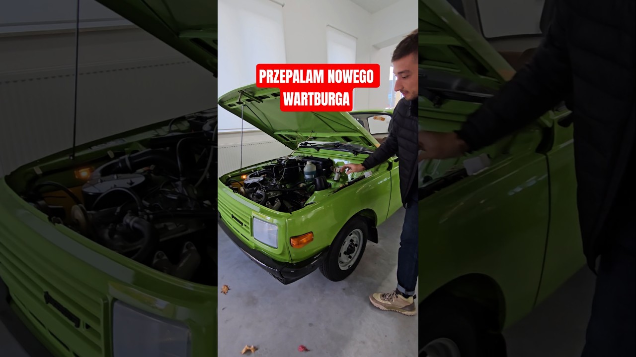 WARTBURG Z PRZEBIEGIEM 119 KILOMETR&Oacute;W - PRZEPALAMY #szafran #motoryzacja #fiat126p #prl #ddr