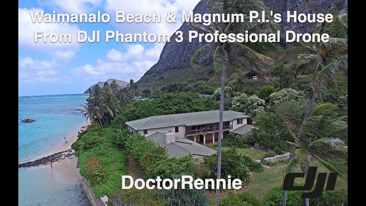 Waimanalo Beach & Magnum P.I.'s Robin's Nest Oahu Hawaii from DJI Phantom 3 Professional Drone