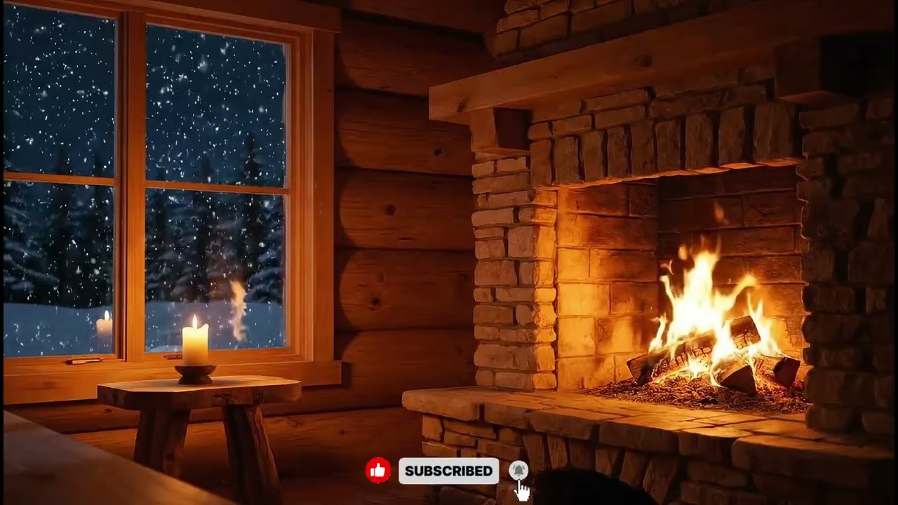 3 Hours of Gentle Snowstorm Outside the Cabin ❄️ | Sleep, Study & Inner Peace Ambience