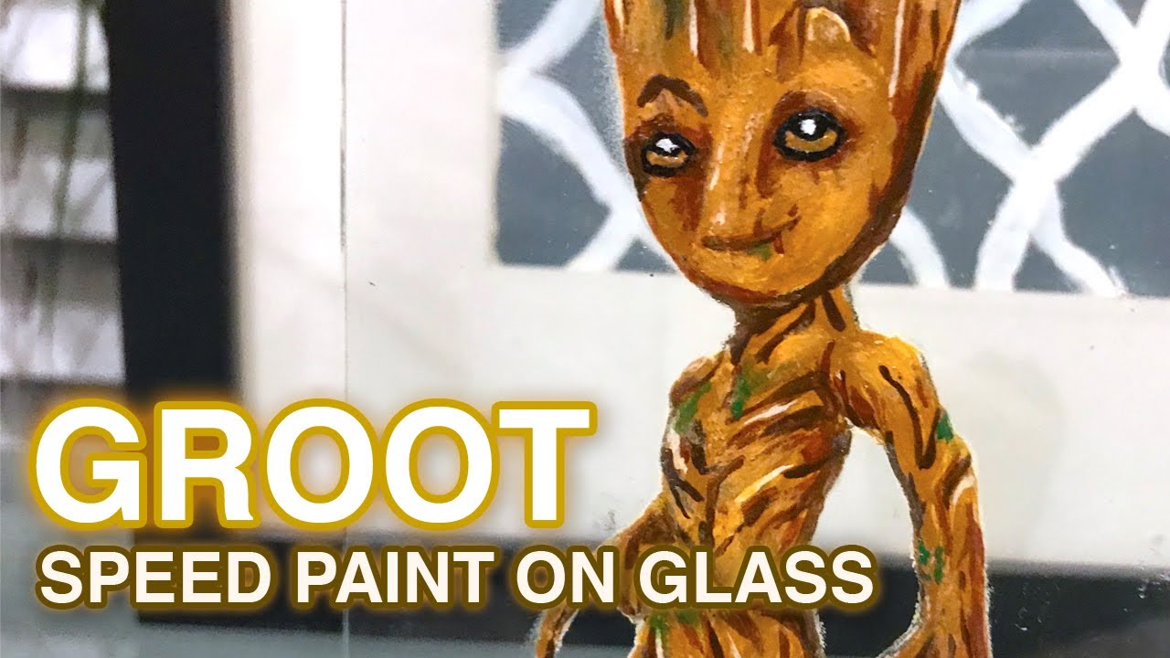 Watch Me Paint GROOT On Glass | Guardians Of the Galaxy