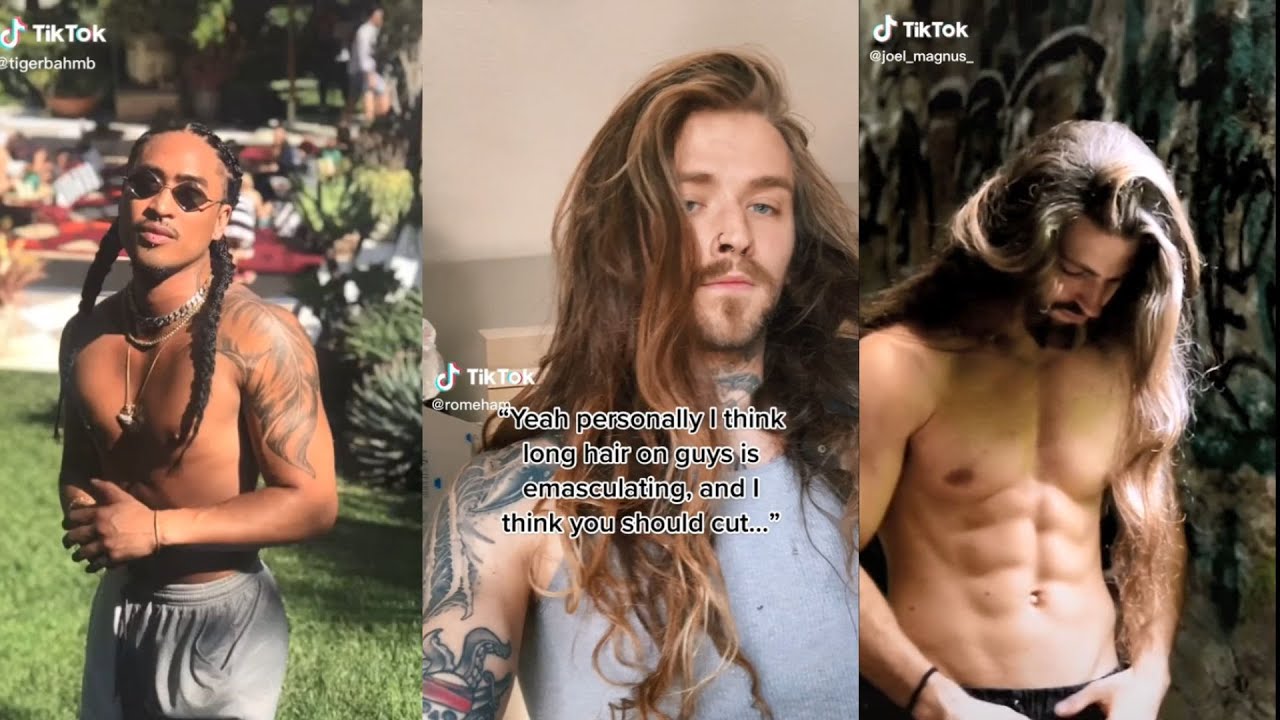 men with long hair tiktok compilation