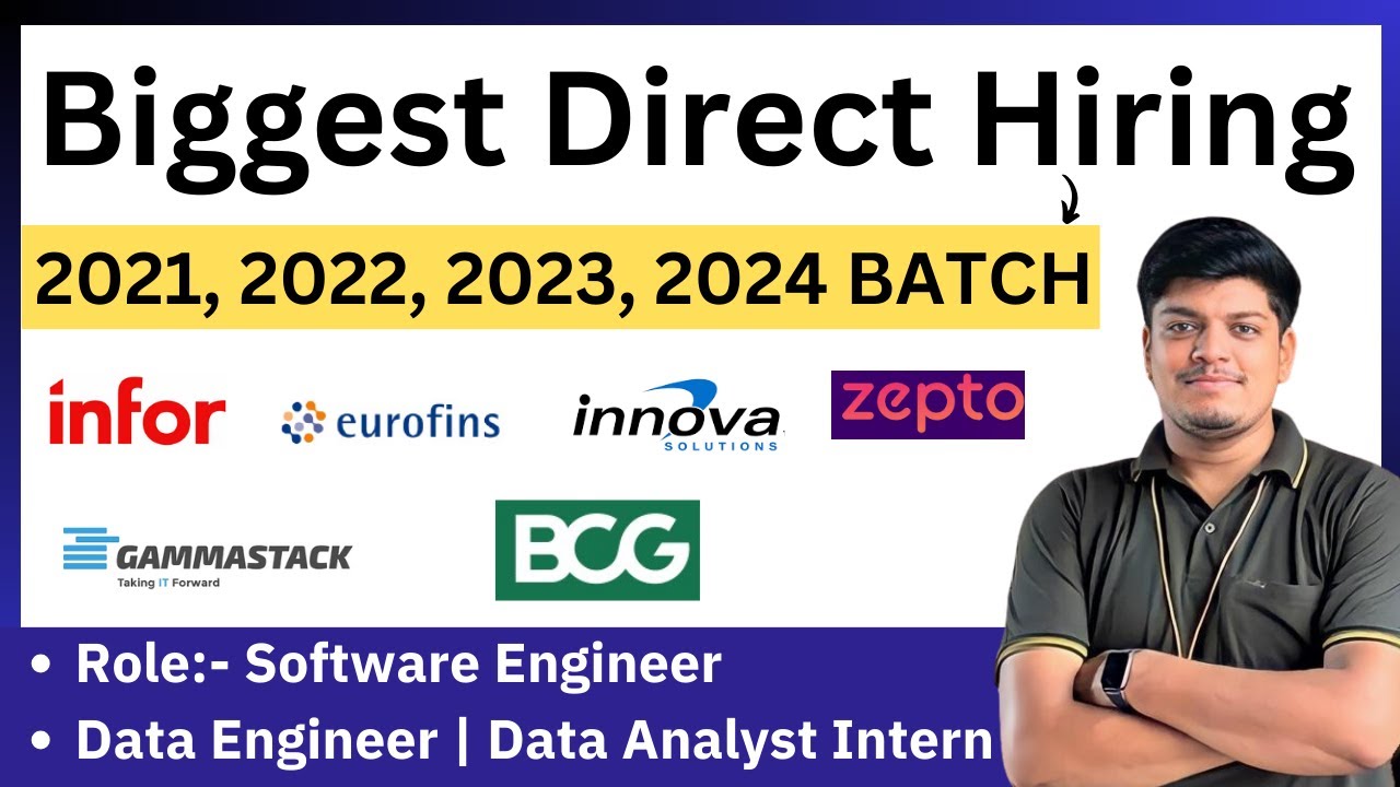 Biggest Direct Hiring | Role:- Software Engineer/Data Analyst Intern | 2021, 2022, 2023, 2024 BATCH