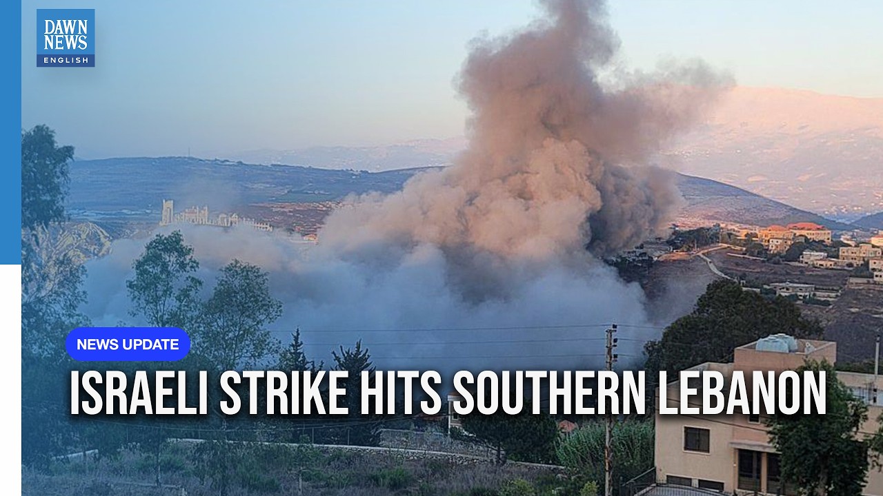 Smoke Rises Over Nabatieh Al-Fawqa After Israeli Strike in Southern Lebanon | Dawn News English