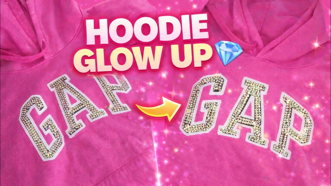 FROM BASIC TO BLING : DIY RHINESTONE GAP HOODIE ✨