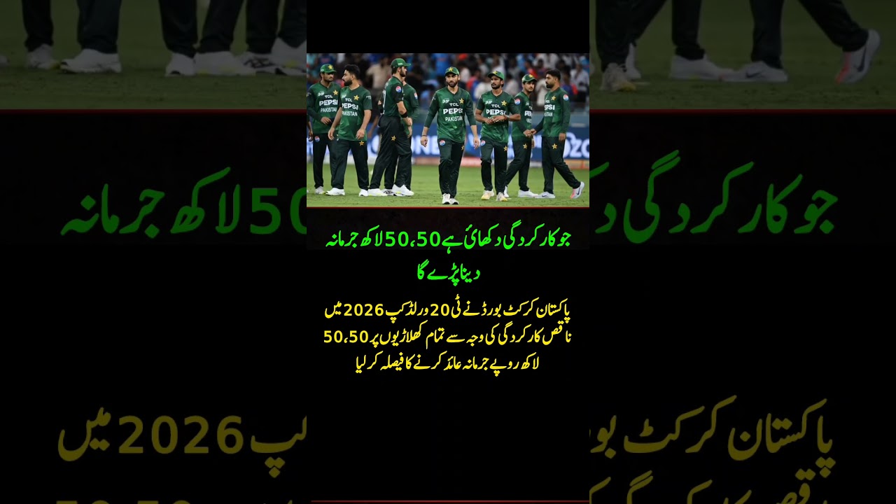PCB Fines Pakistan Players ₹50 Lakh Each After T20 World Cup 2026 Poor Performance