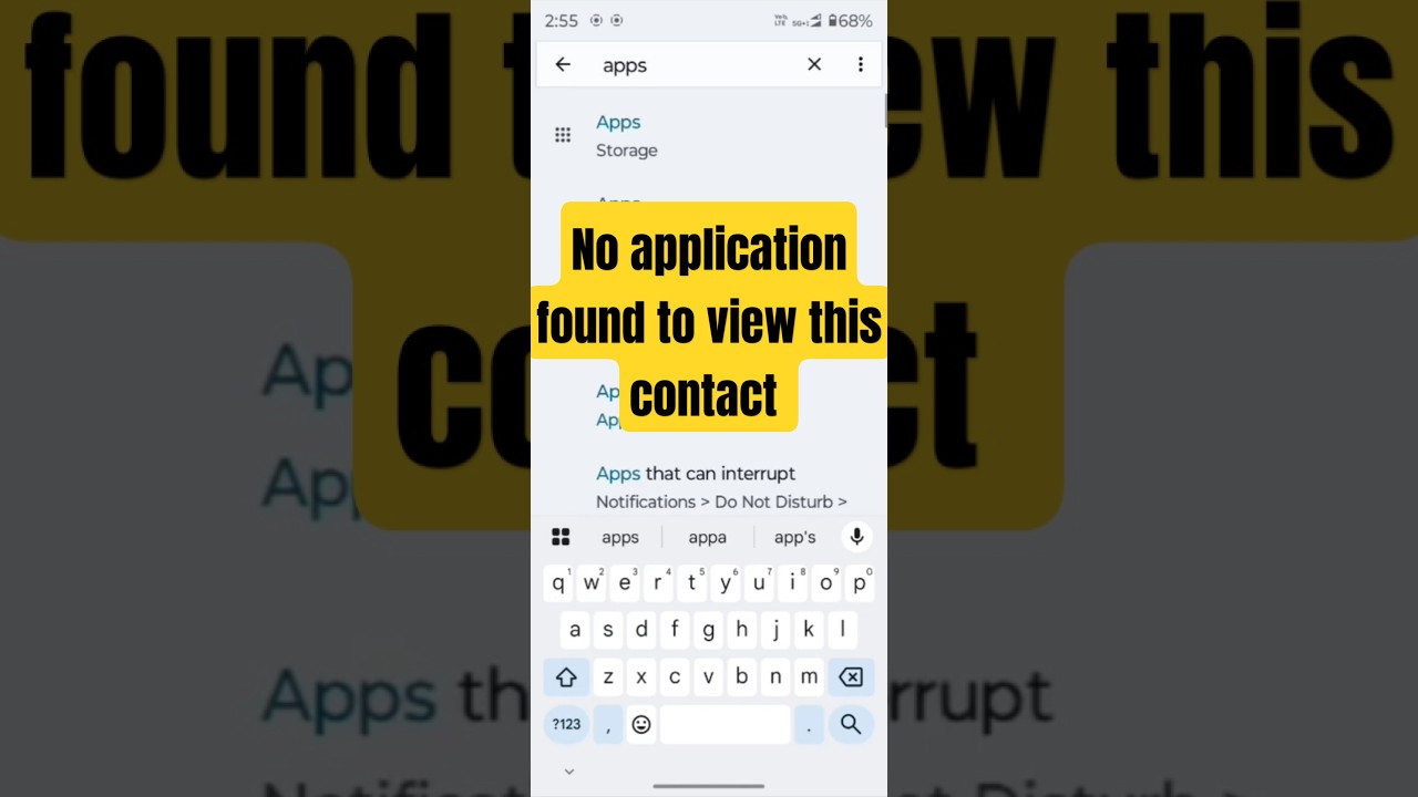 No application found to view this contact! number save nahi ho raha hai problem solution #shorts