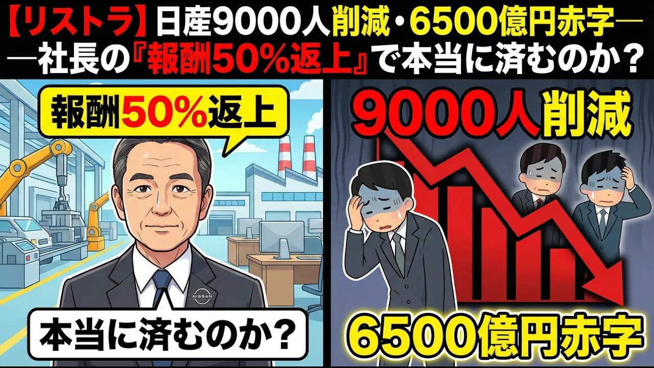 【リストラ】日産9000人削減・6500億円赤字――社長の「報酬50%返上」で本当に済むのか？