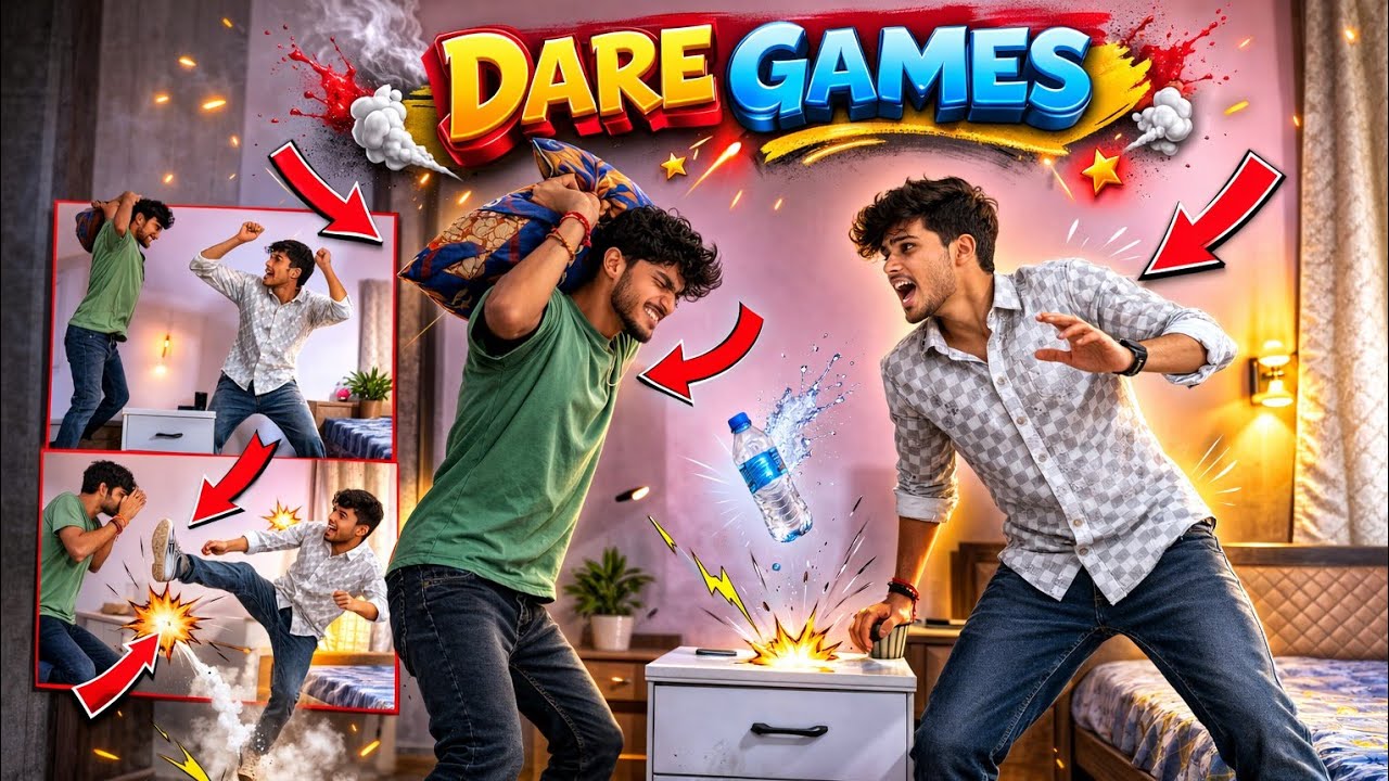 FUNNY CHALLENGE GAME WITH BROTHER | 🤣 #dare games | 