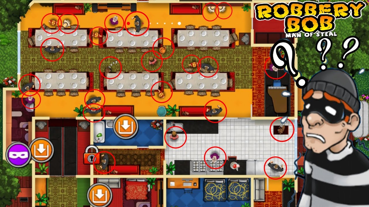 Robbery Bob #29 Use Two Super Thieves - Rotten Donut - Wind-up Toy - Teleport Mine - Bonus