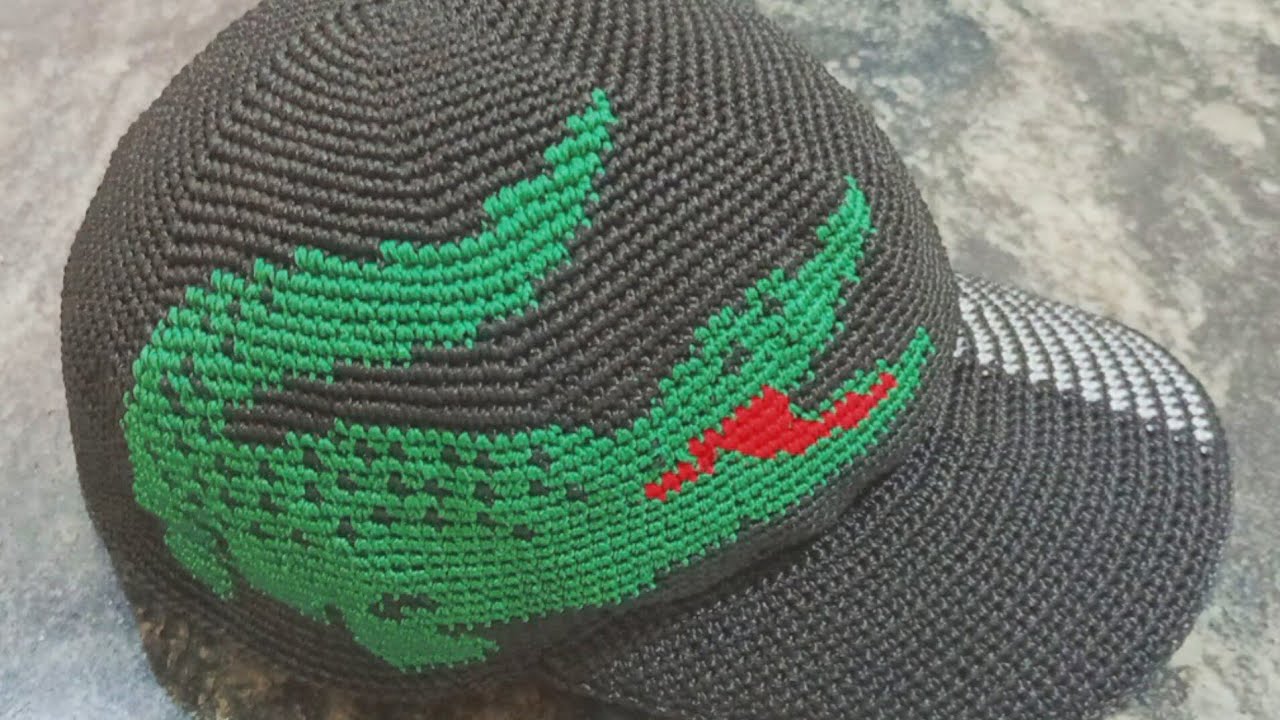 Boné de crochê da Lacoste 🐊 Passo a Passo,Parte 2 Cleia ph crochê 🧢🧶