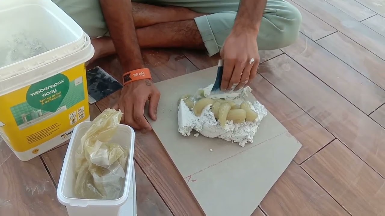 how to apply Weber epoxy easy grouting # white color epoxy grouting #fooden tils
