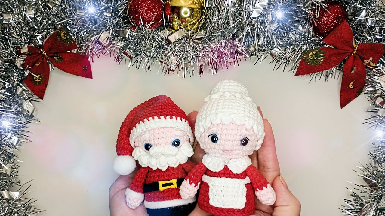 Enfeite de Natal em Crochê | Papai e Mamãe Noel amigurumi | 🎅🏼 🤶