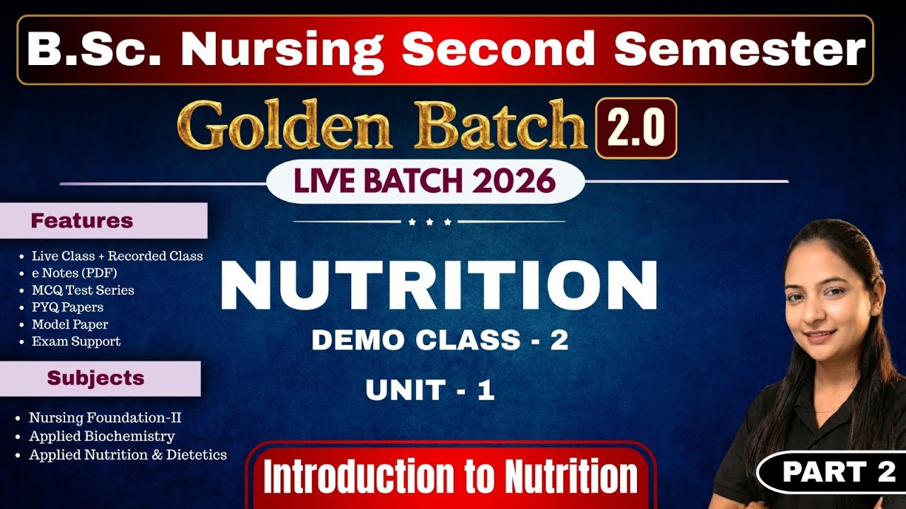 2. Nutrition Unit 1: Introduction | Applied Nutrition & Dietetics | BSc Nursing 2nd Sem |bsc nursing