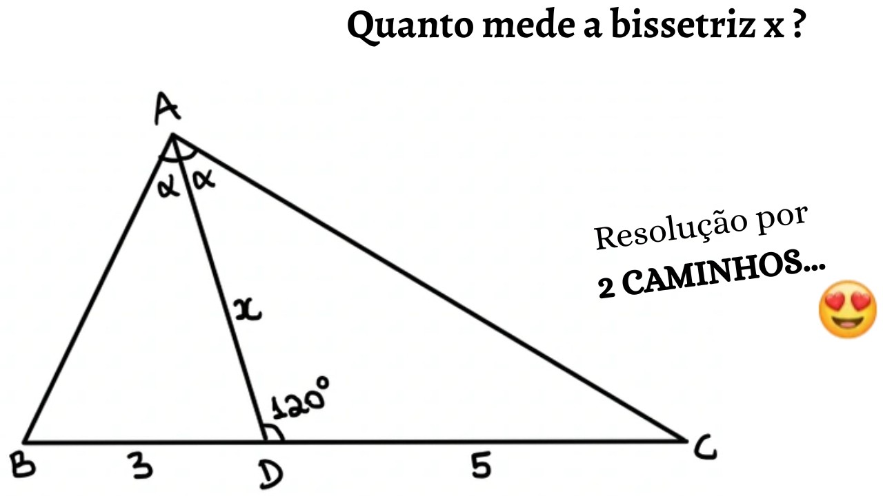 Comprimento de uma bissetriz sabendo os segmentos do pé da bissetriz e ângulos formados