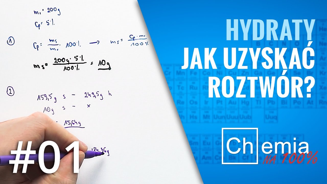 Matura z chemii: HYDRATY - jak obliczyć MASĘ WODY I HYDRATU do przygotowania r-ru? | Zadanie Dnia #1