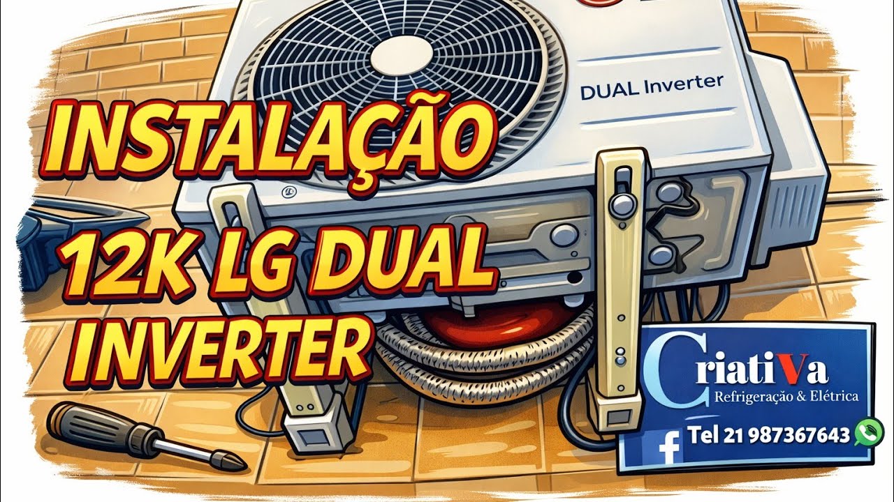 INSTALAÇÃO 12000 BTUS LG DUAL INVERTER 127 VOLTS EM NITERÓI 