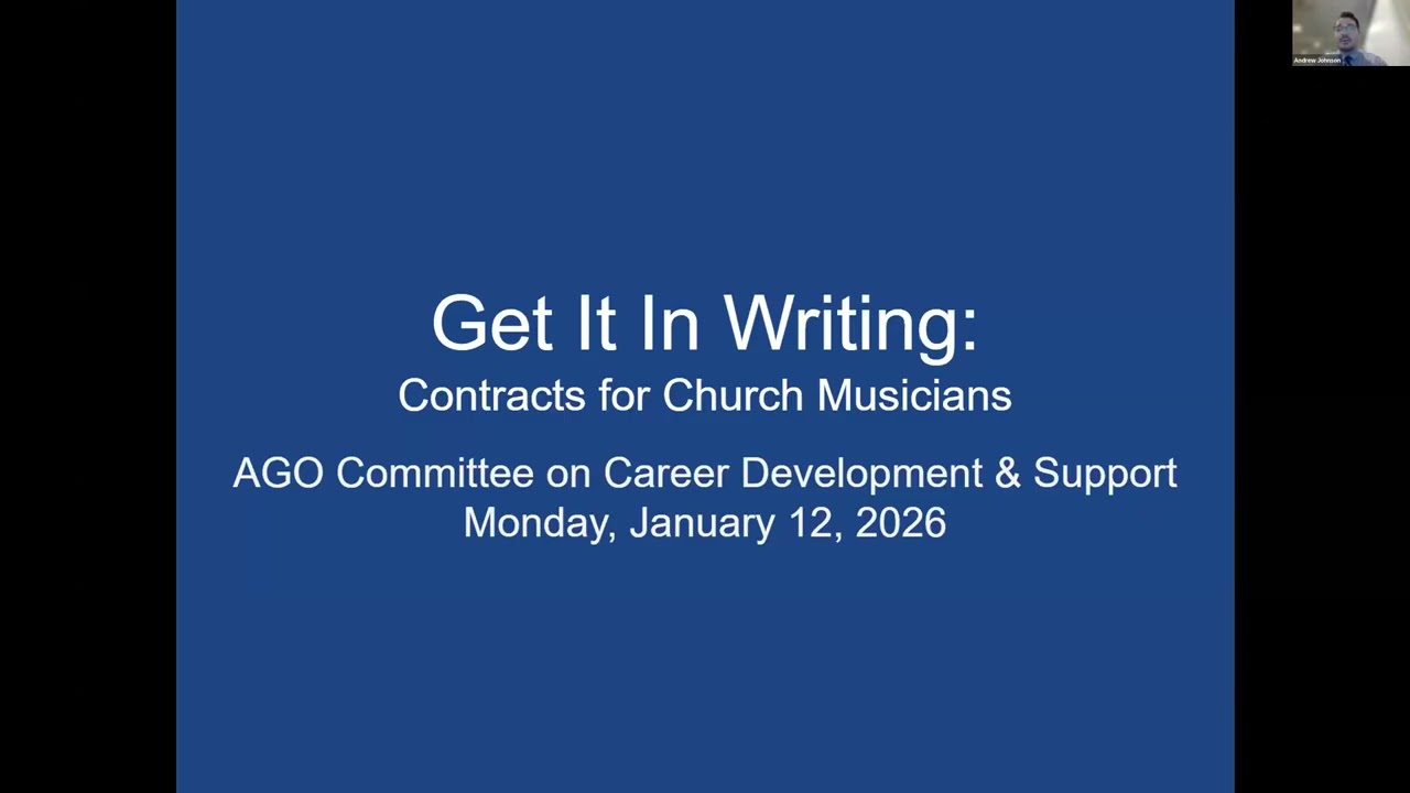 Get it in Writing: Contracts for Church Musicians